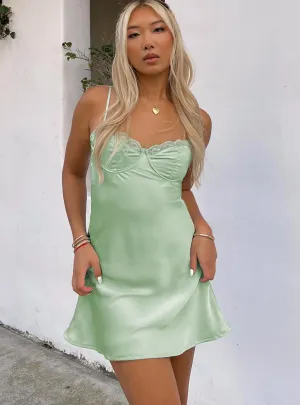 Moniz Mini Dress Sage Light Reflective