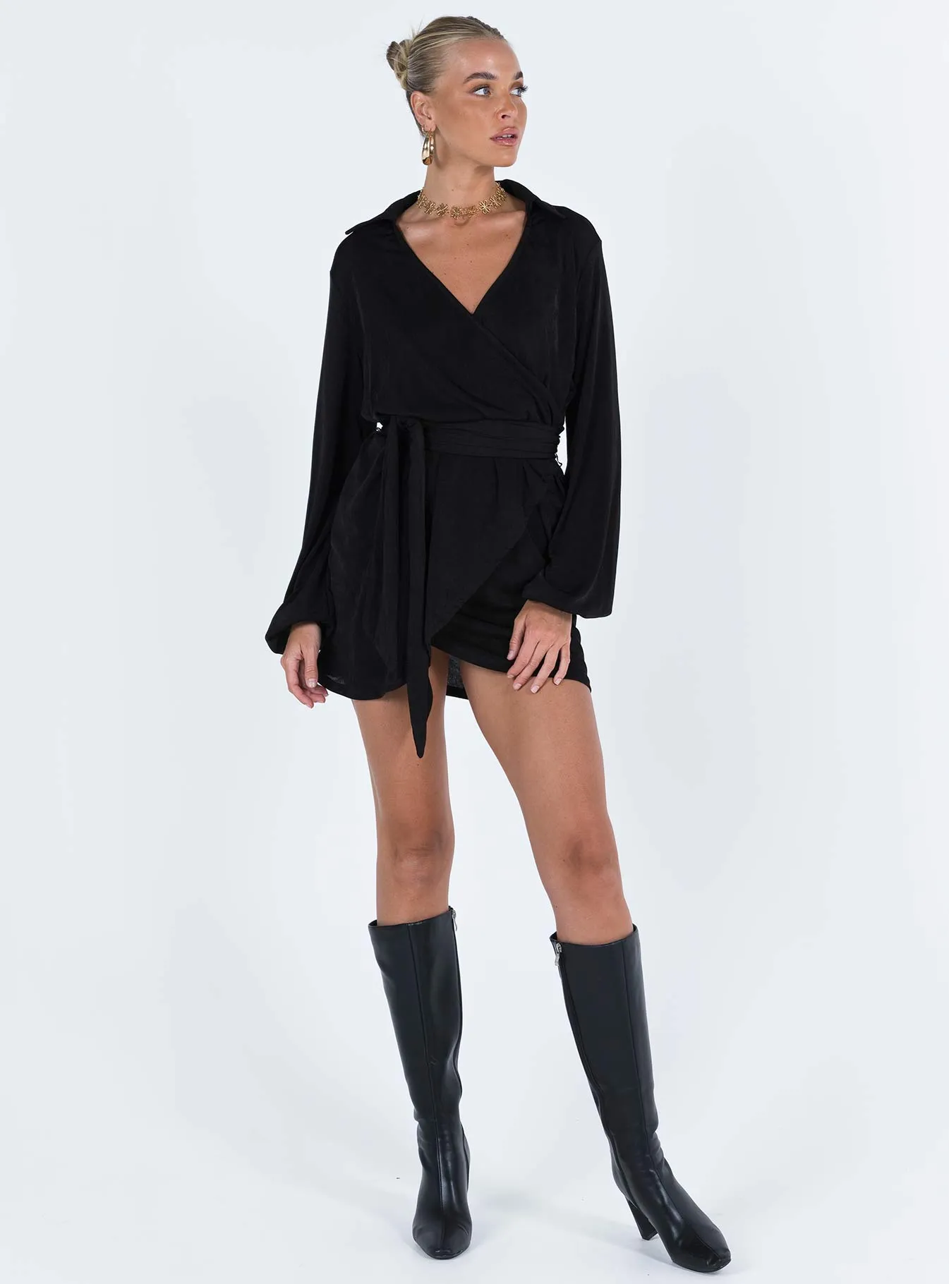 Perfect Fit Party Time Mini Dress Black Tall