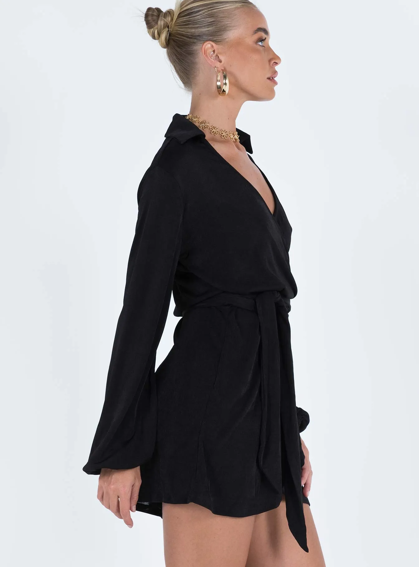 Sunset Glam Street Fashion Party Time Mini Dress Black Tall