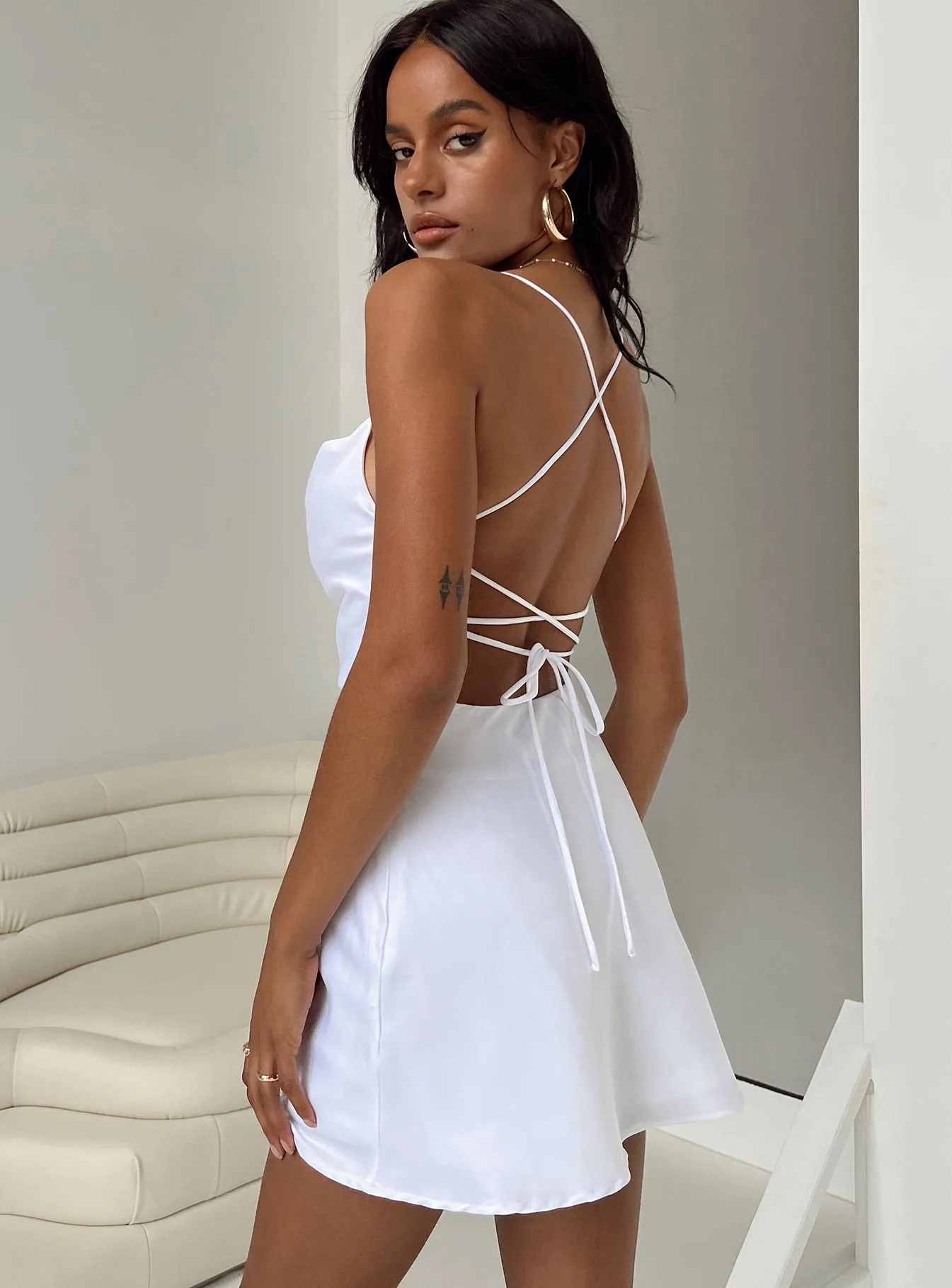 Non Irritating Seams Celena Mini Dress White