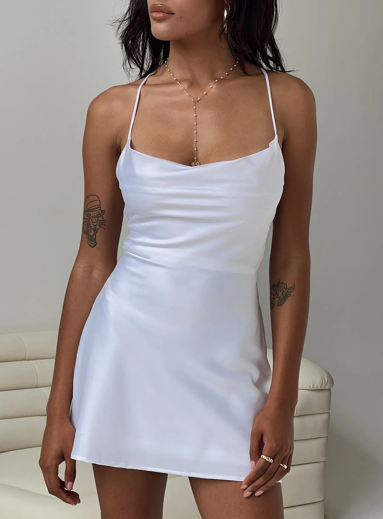 Celena Mini Dress White Evening Glow