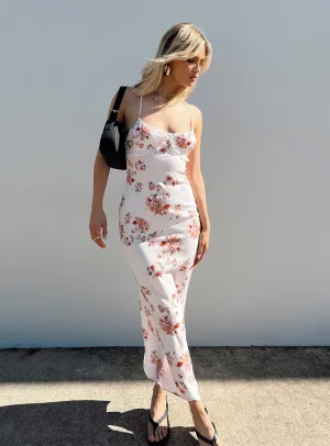 Retro Mode Silver Glow Amos Maxi Dress Pink Multi