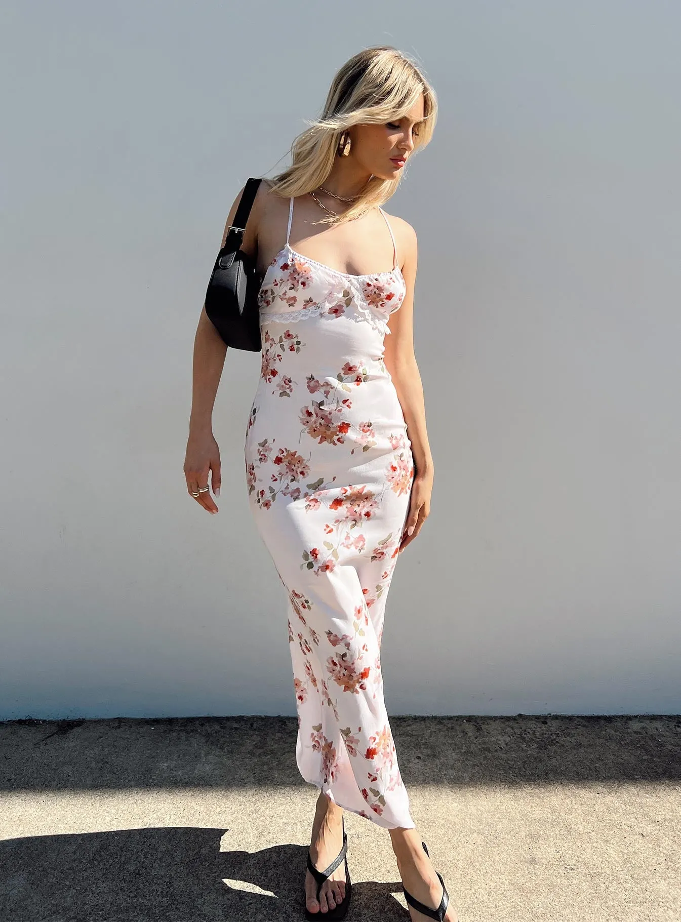 Retro Mode Silver Glow Amos Maxi Dress Pink Multi