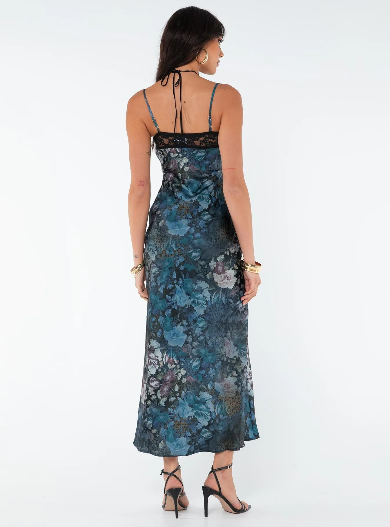 Darsy Maxi Dress Blue Multi Wall Glow