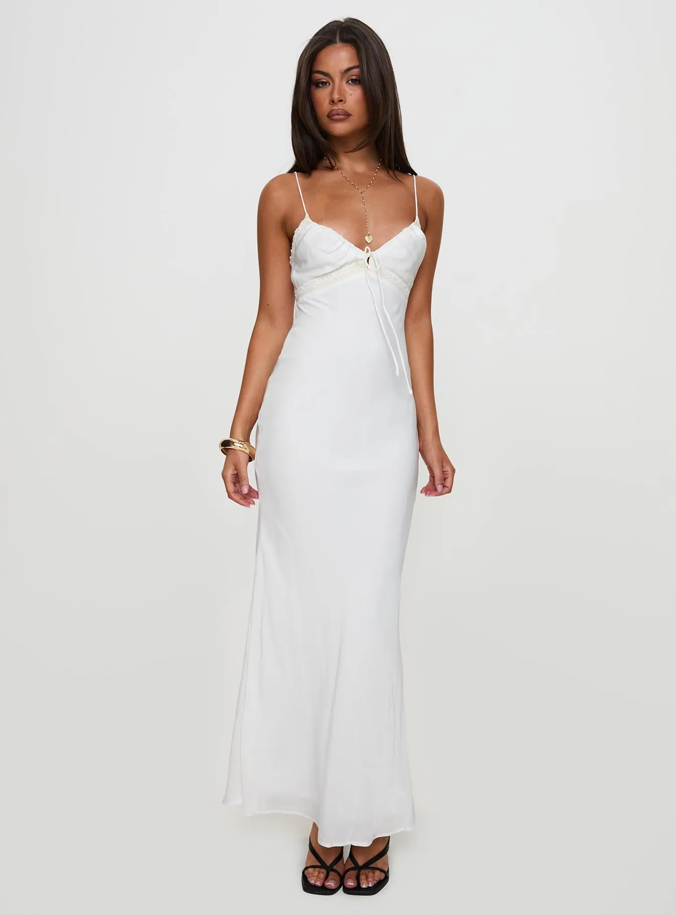 Knot Glow Animal Print Emily Maxi Dress White