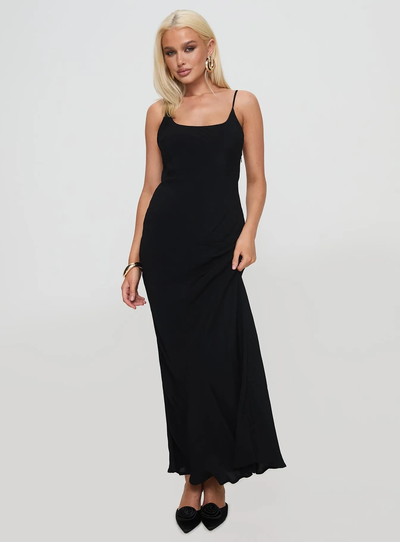 Practical long dress Harbor Light Lagane Bias Cut Maxi Dress Black
