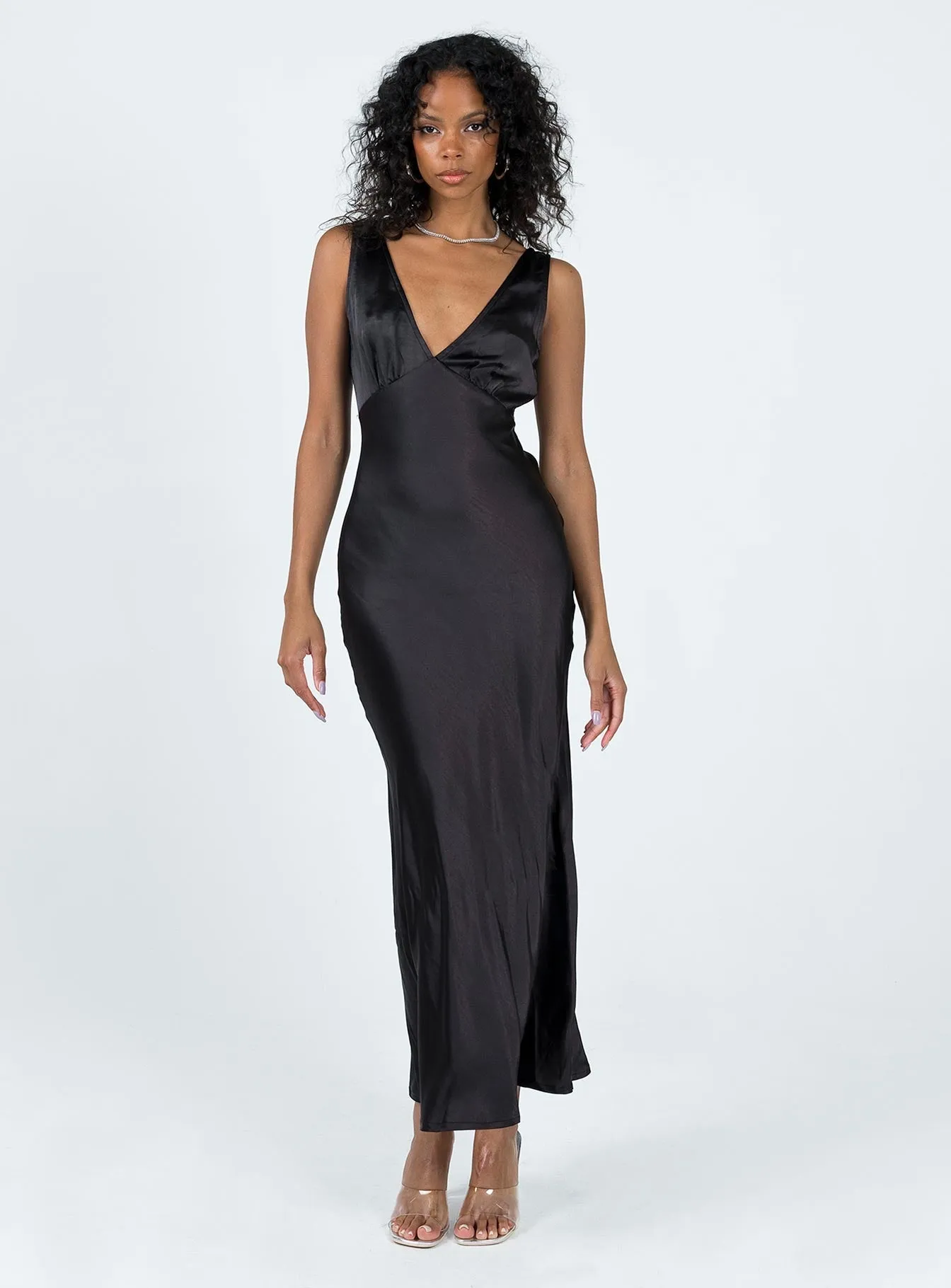 Nellie Maxi Dress Black Light Weight Metal Glow