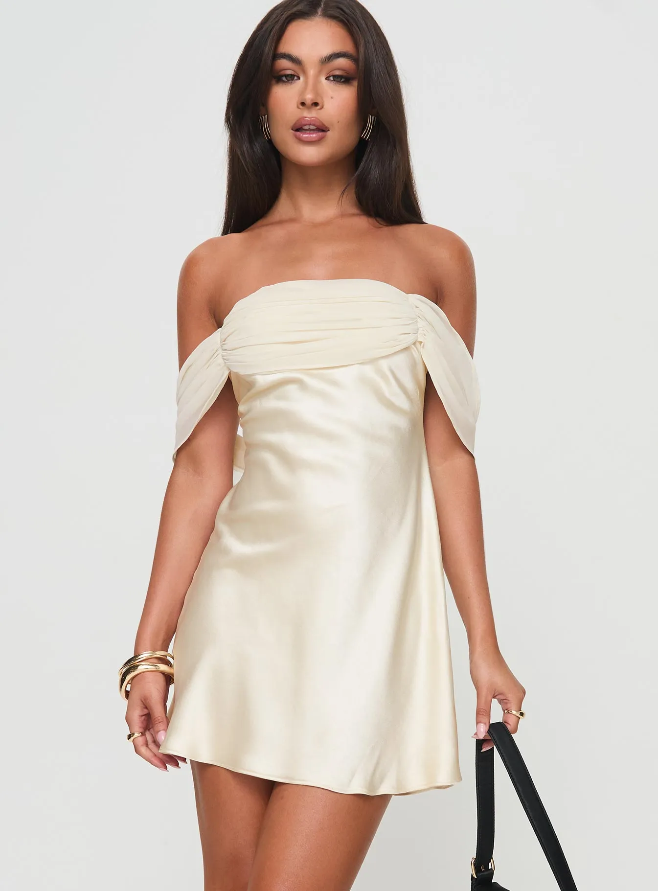 Reinforced Stitching Energy Wear Adoration Mini Dress Cream