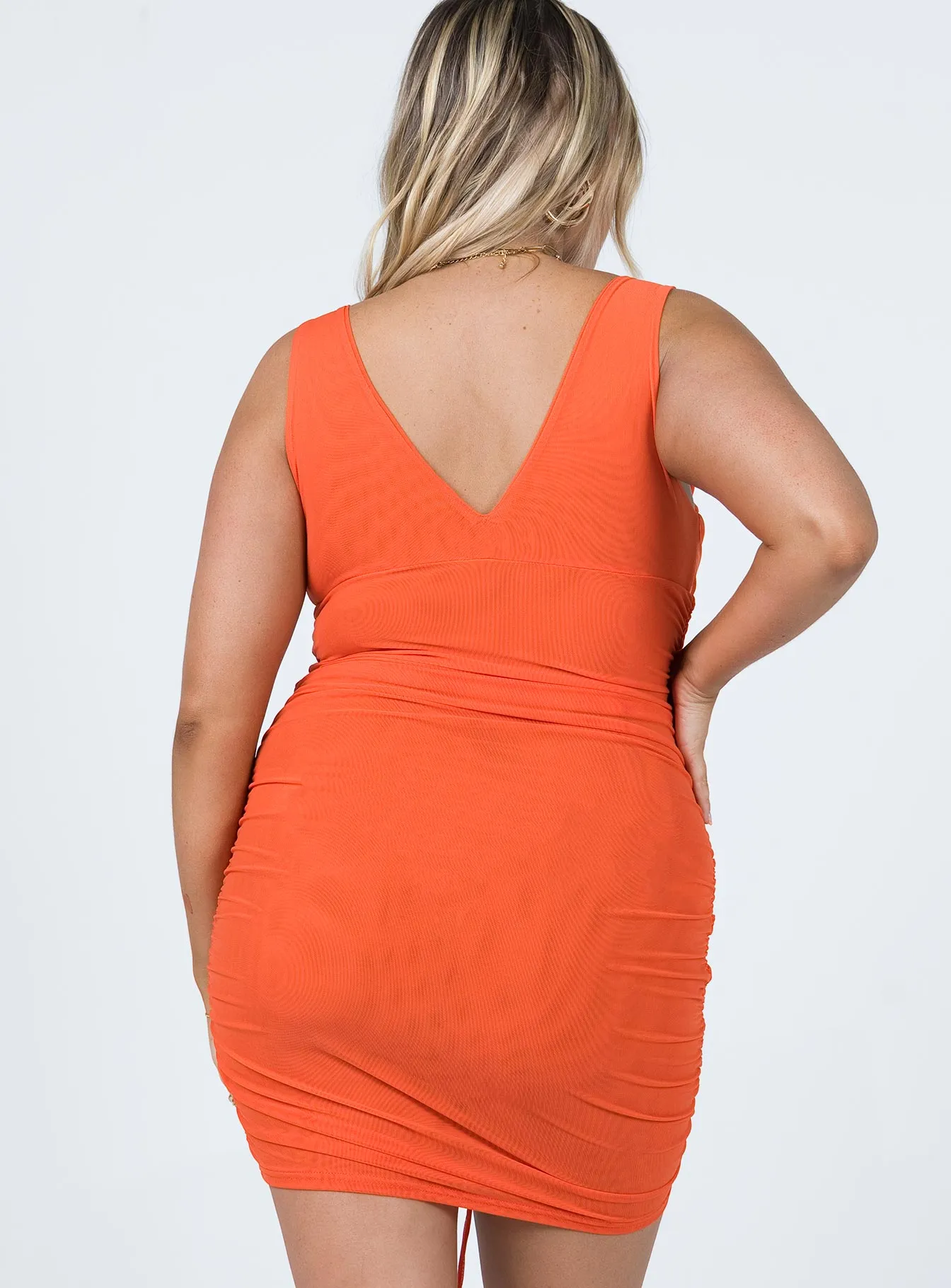 Comfortable Style Ventilated Underarm Panels Avari Mini Dress Orange