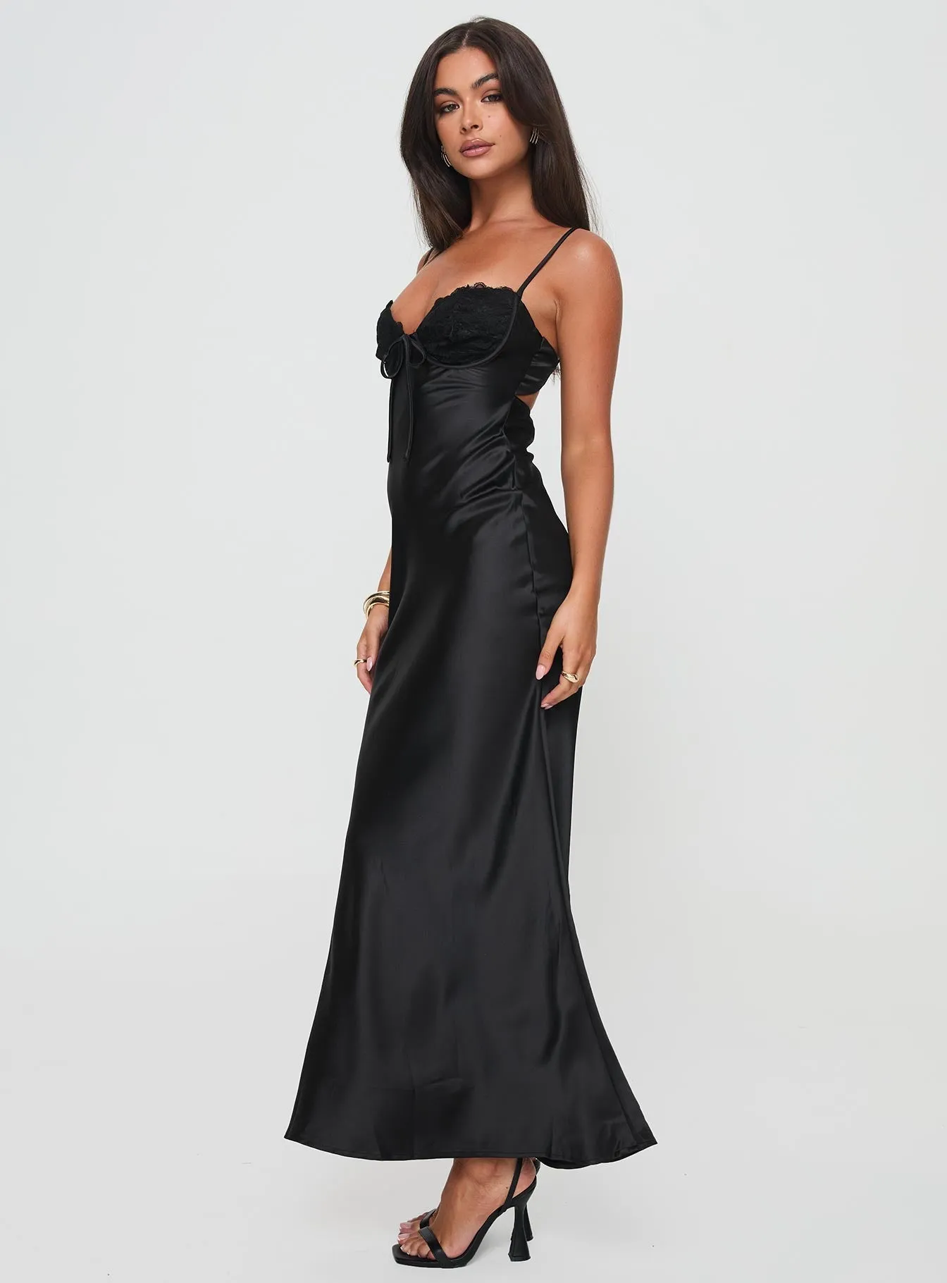 Fadyen Bias Cut Maxi Dress Black Onyx Glow Breezy resort wear
