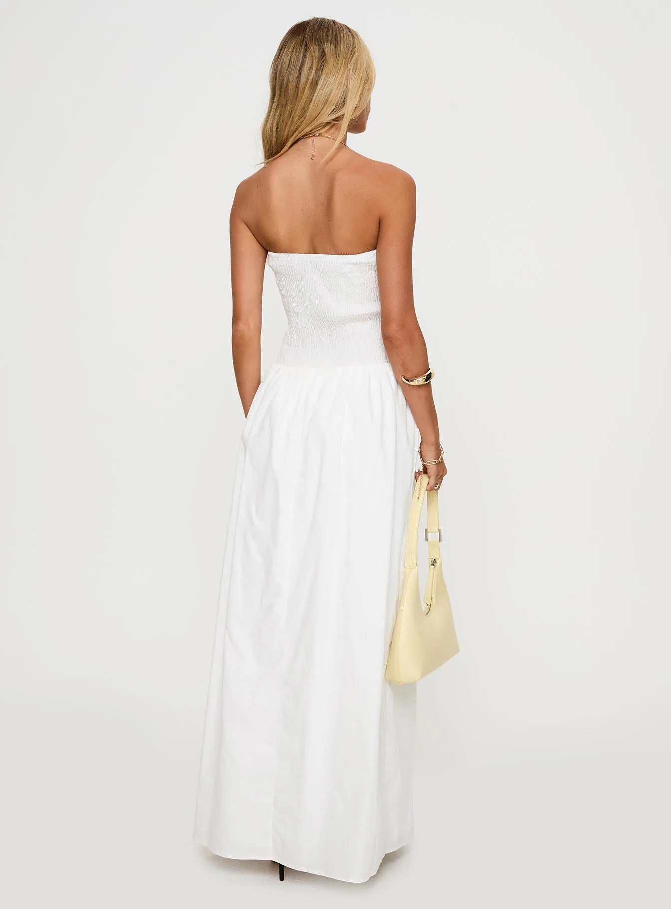 Boardwalk Mood Percie Strapless Maxi Dress White