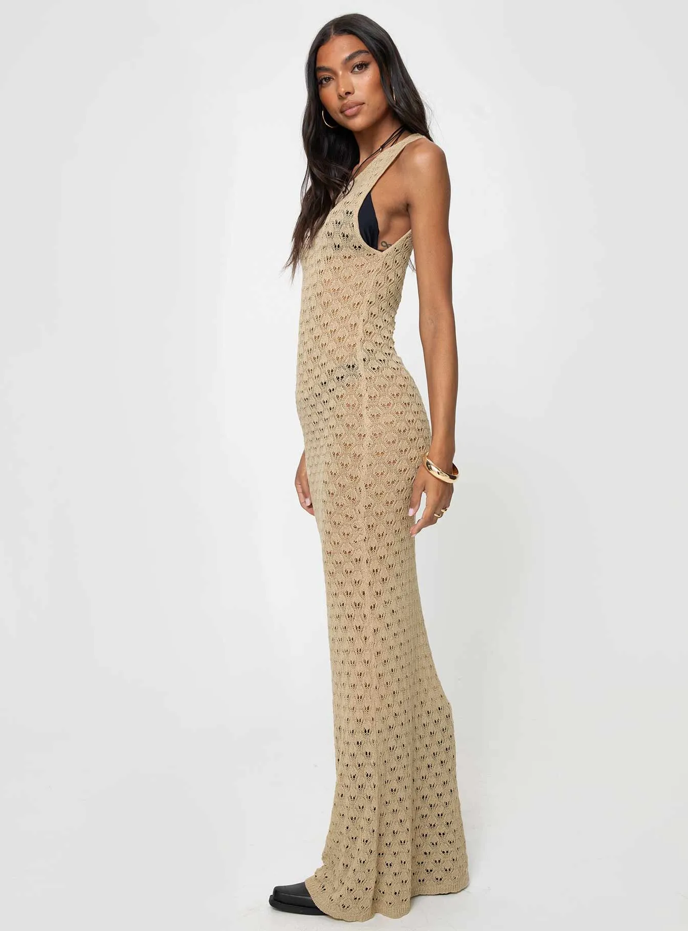 Amber Shine Westbrook Maxi Dress Beige