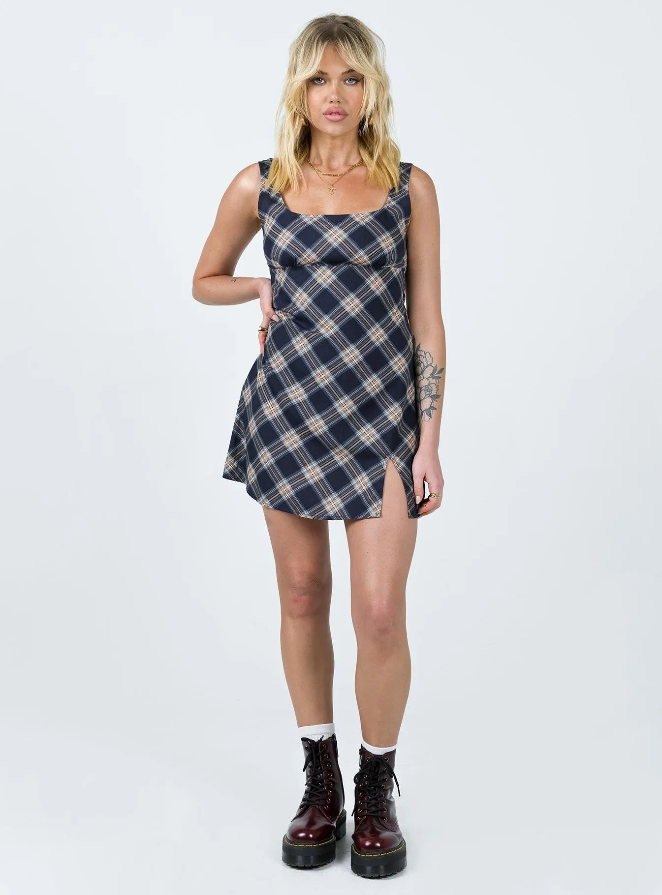 Scene Light Motel Mehra Dress Check Black