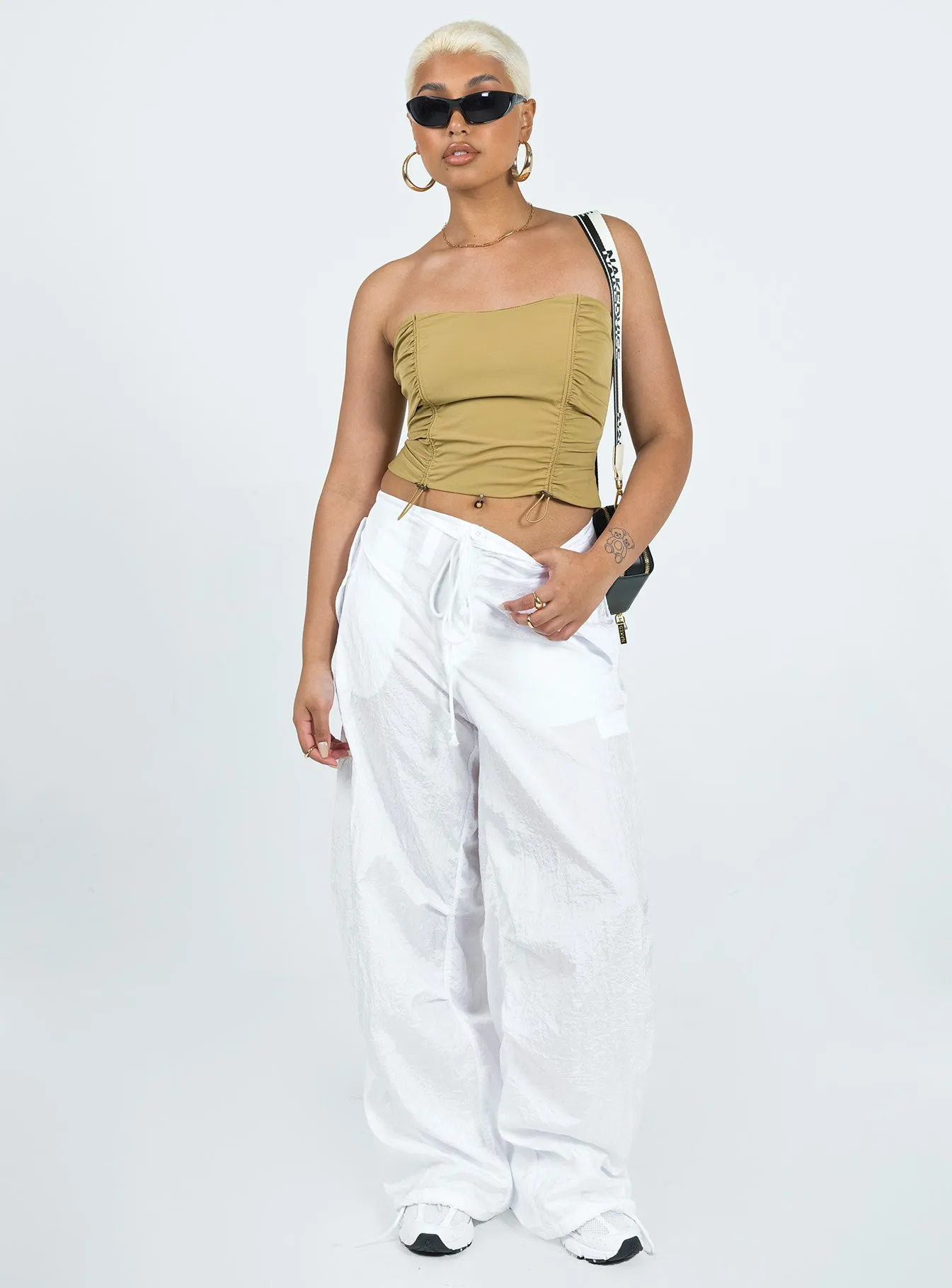 FasteningHood Versatile Style Parachute Corset Top Sage