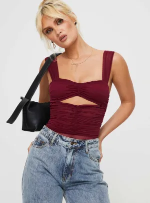Picnic Music Durable Sporty Kalmia Bodysuit Burgundy