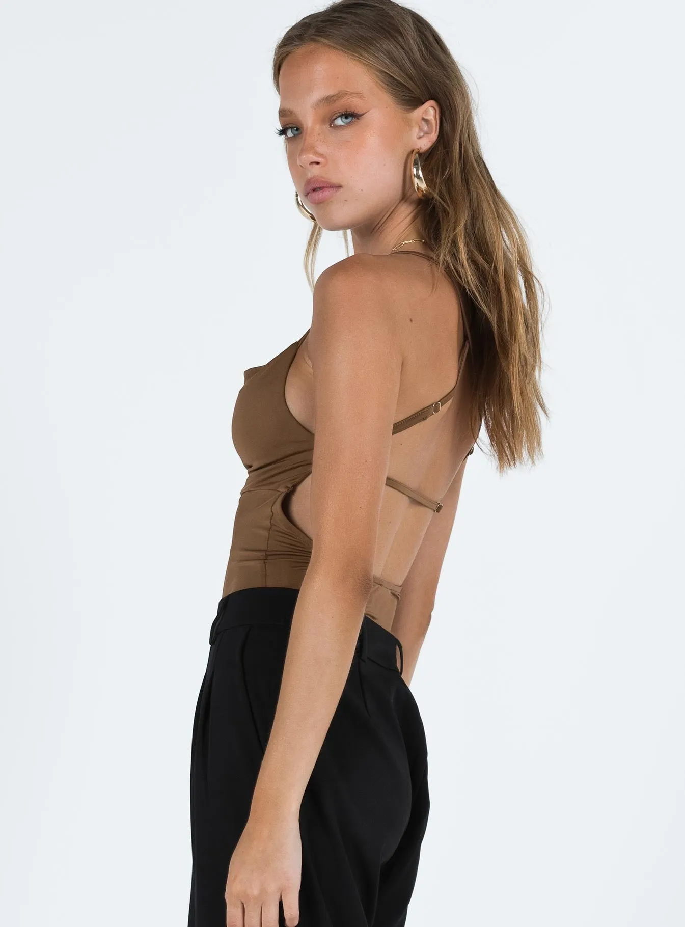 Stasey Bodysuit Brown Bold Athlete Home Friends