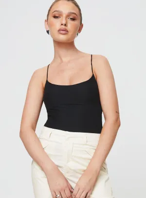 Wheller Open Back Bodysuit Black Flexible Vintage