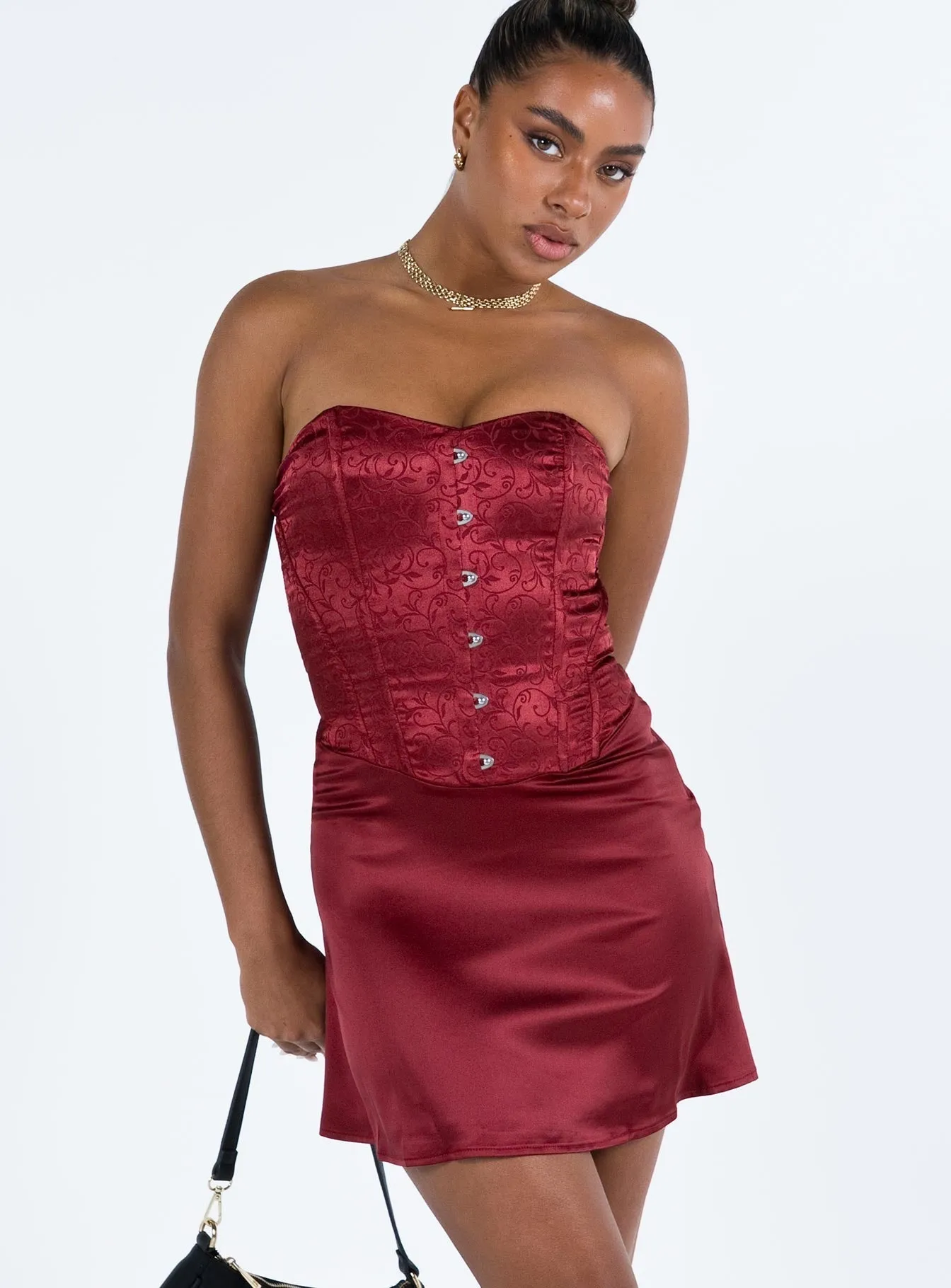 Flirty casual wear Fresh Vibe Alter Ego Mini Dress Maroon