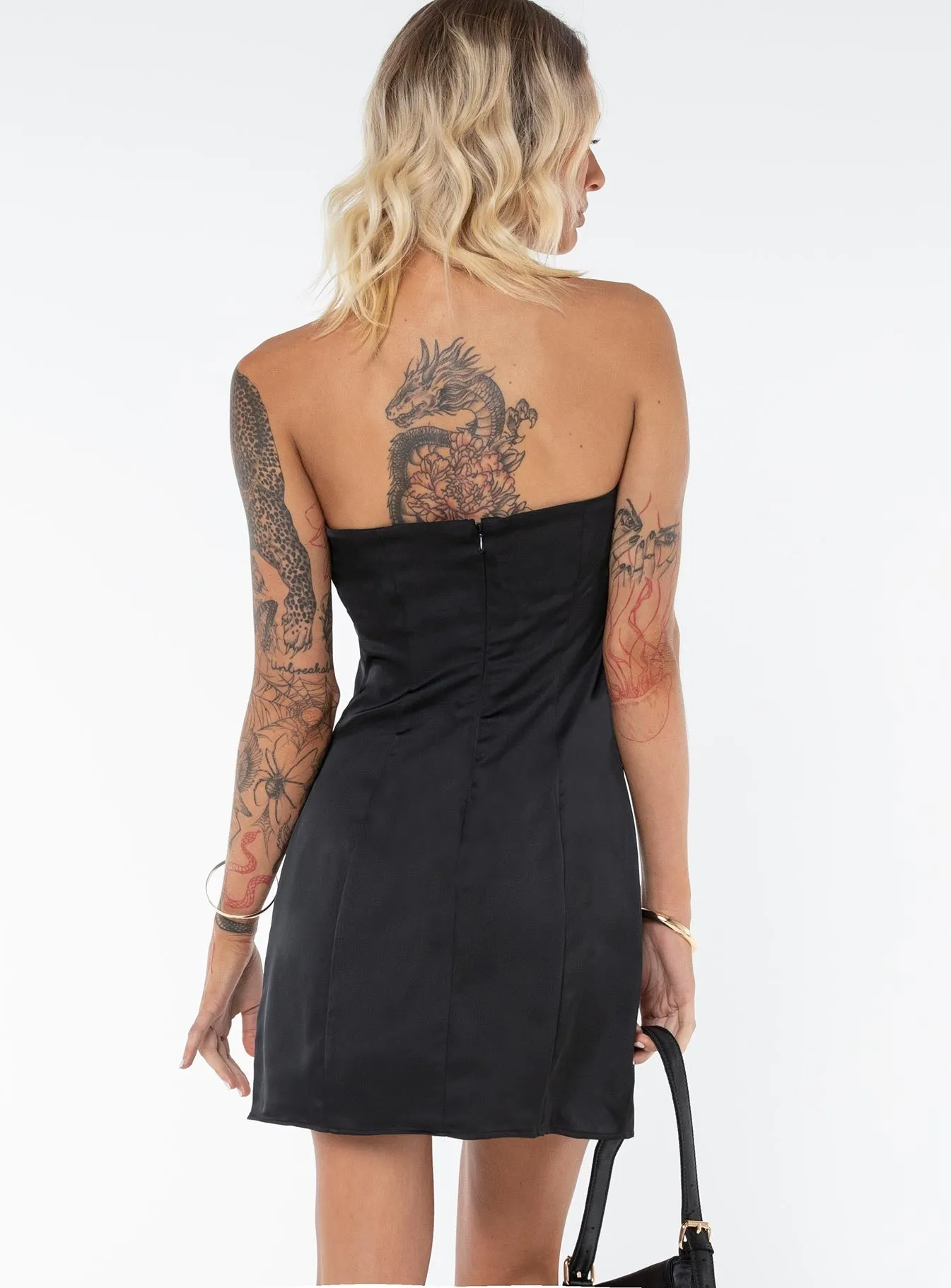 Bold Beauty Kesy Bow Tie Mini Dress Black Tall