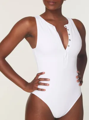 The Malibu One Piece - White HighElasticity Fiber