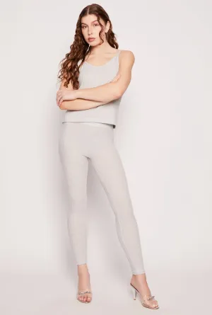Stretch Form Running Outfit Brushed Ribbed Knit Leggings