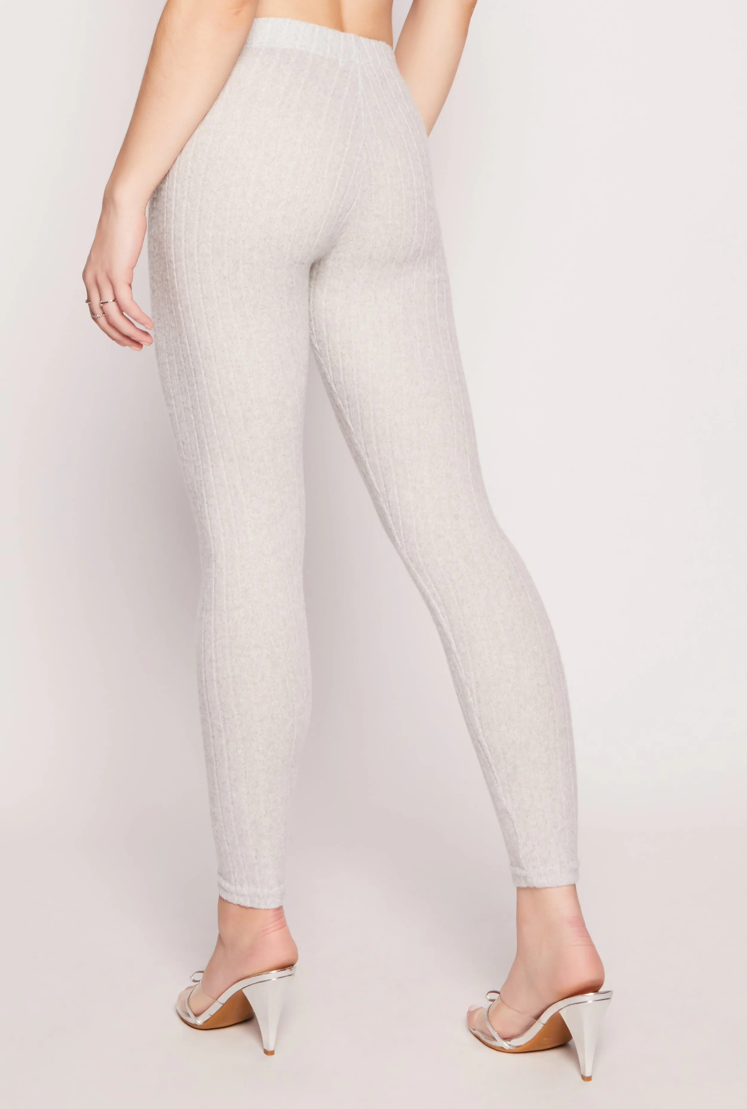 Brushed Ribbed Knit Leggings Comfort Base Fade Resistant Comfort Seeker