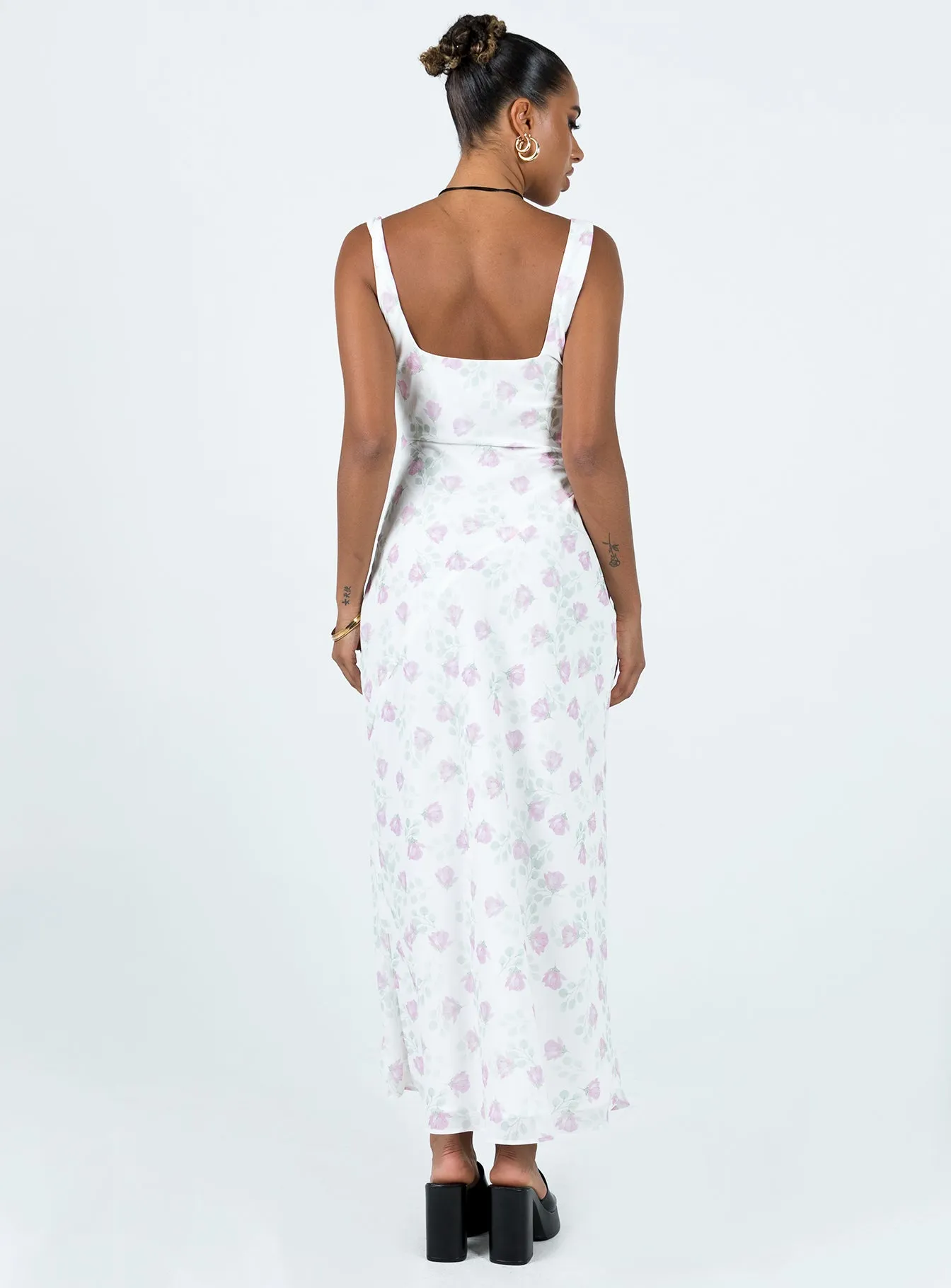 Silk Glow Asbyn Maxi Dress White Floral