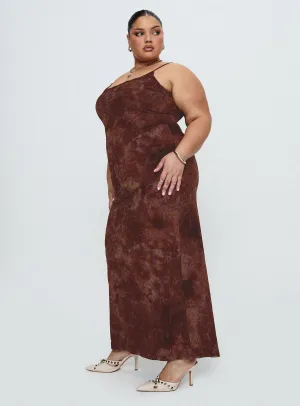 Knox Maxi Dress Chocolate Paisley Curve Orchid Glow spring fresh