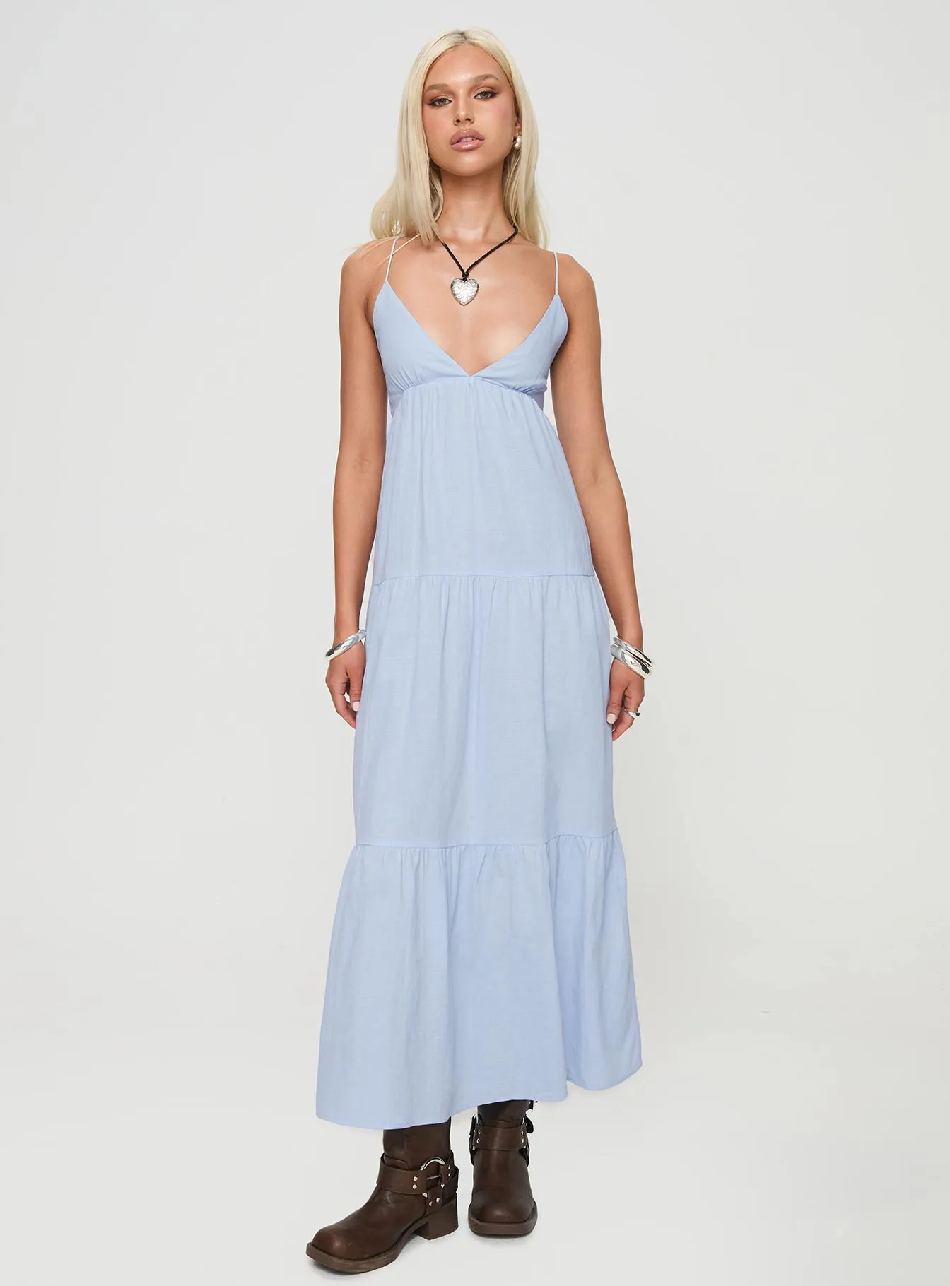 Chelsea Maxi Dress Blue Cotton Shade