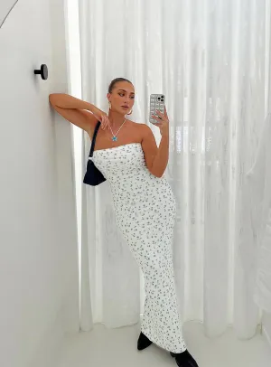 Village Glow Sequin Glow Oscar Maxi Dress Blue Floral