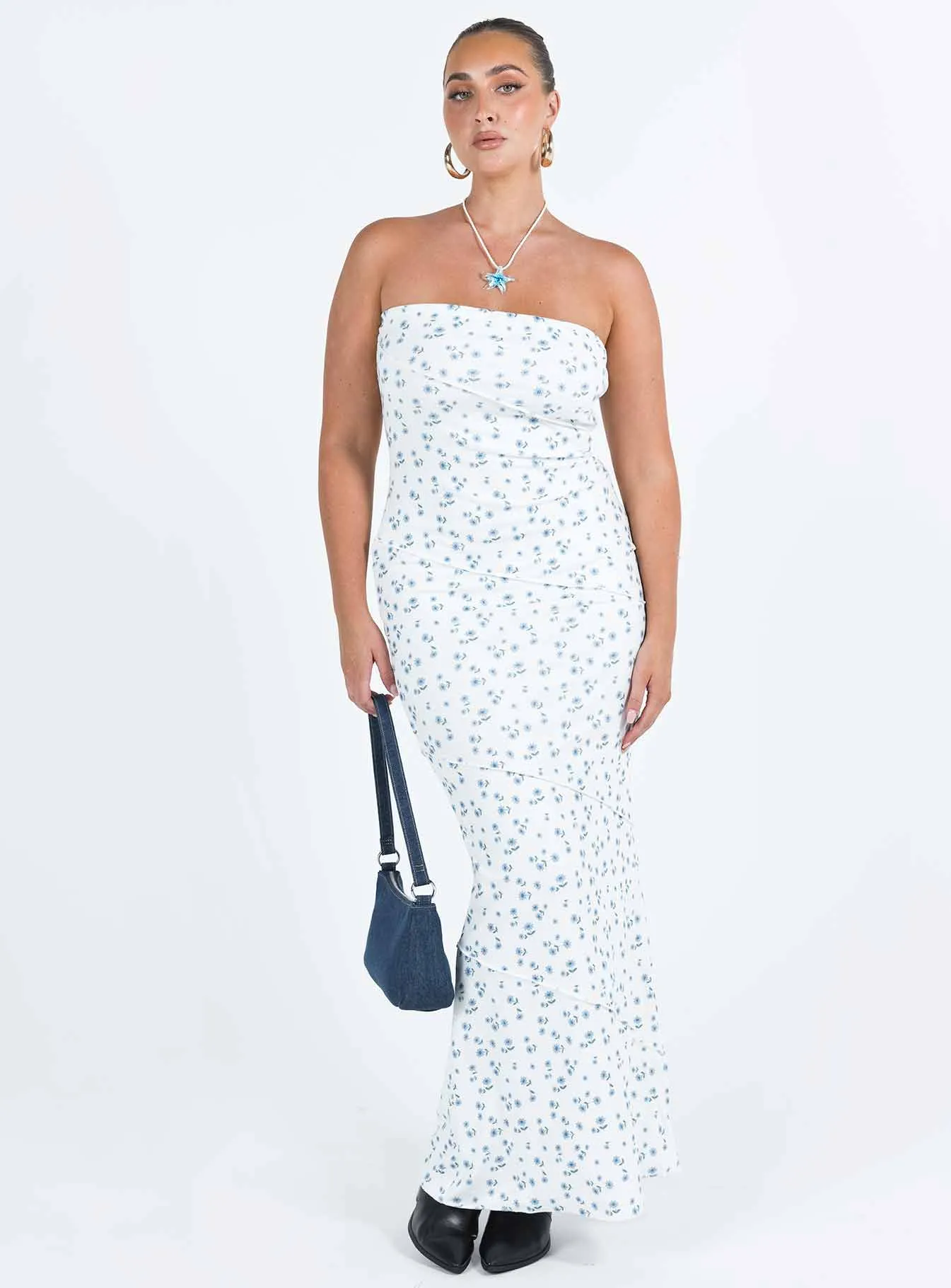 Layer Art Retro Charm Oscar Maxi Dress Blue Floral