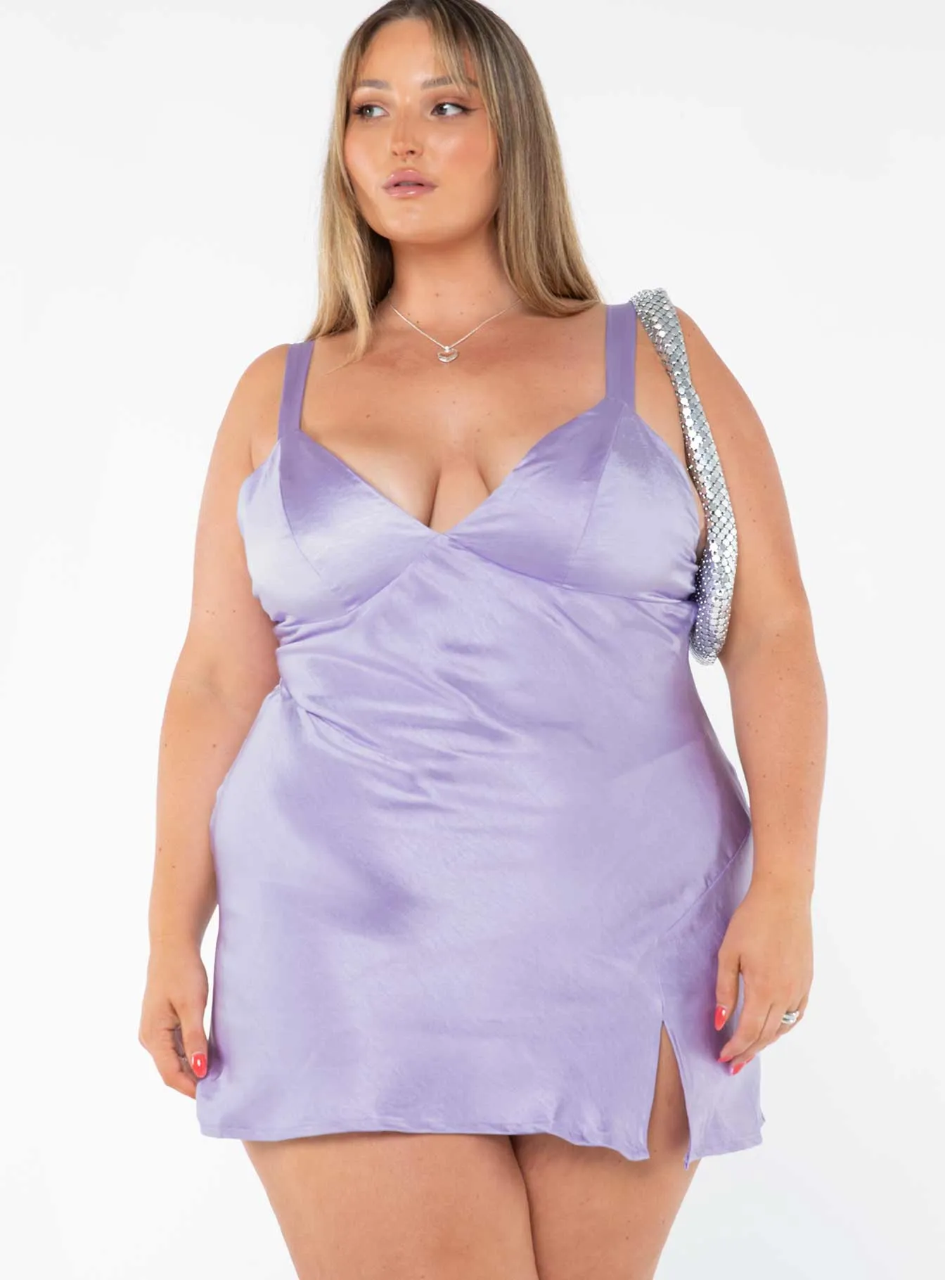 Star Shining Mini Dress Purple Curve Skin Tint
