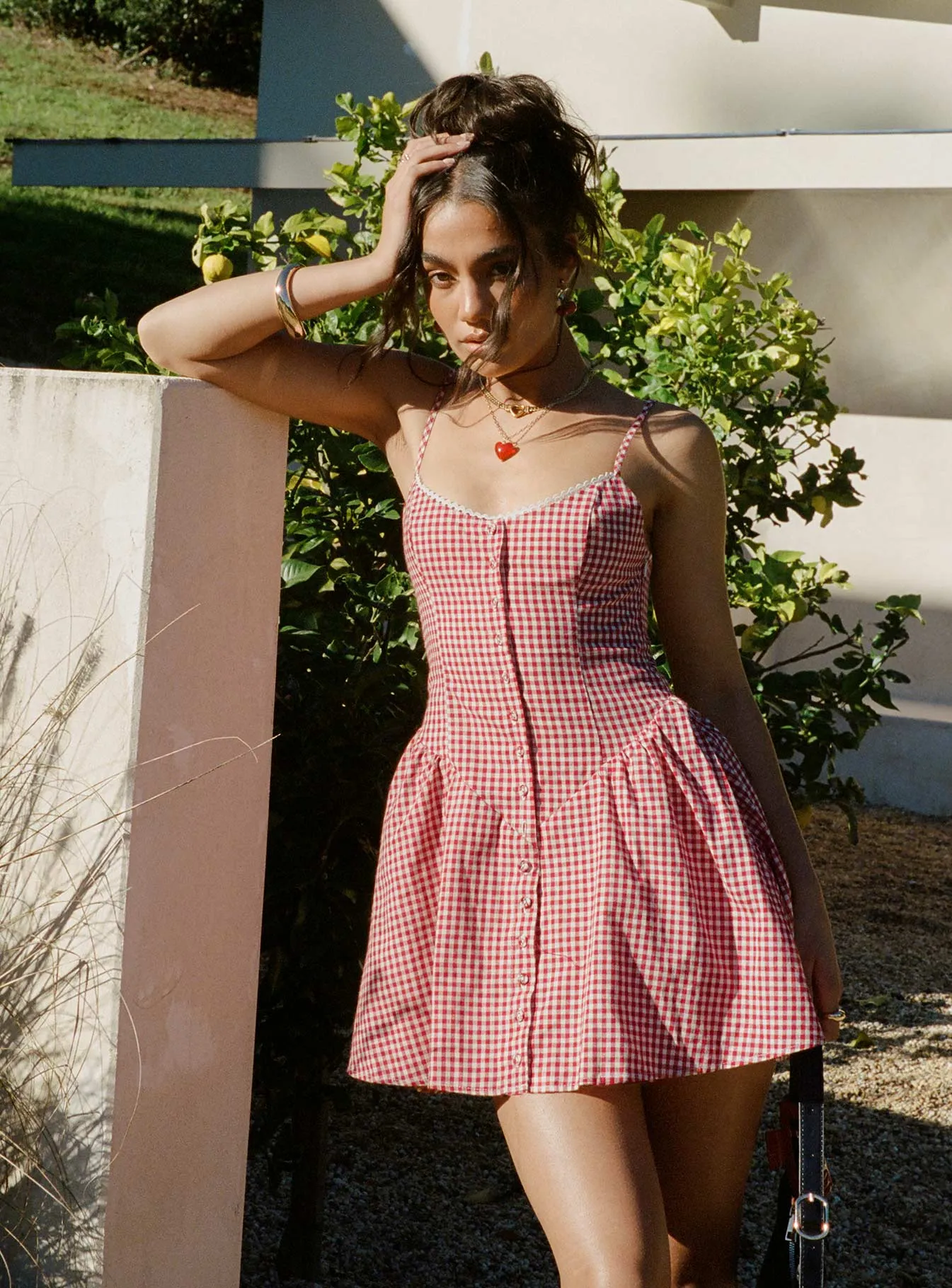 Toulouse Mini Dress Red Gingham Petite Chic Appeal
