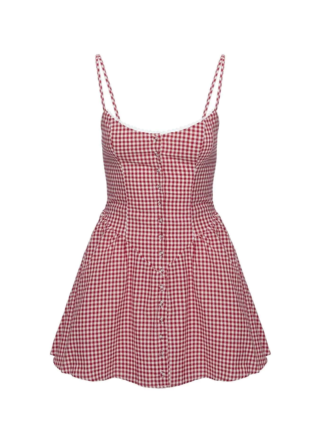 Smart Casual Toulouse Mini Dress Red Gingham Petite