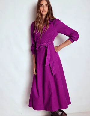 Adelaide Zip Cord Midi Dress-Regal Purple Flattering dress for all body shapes