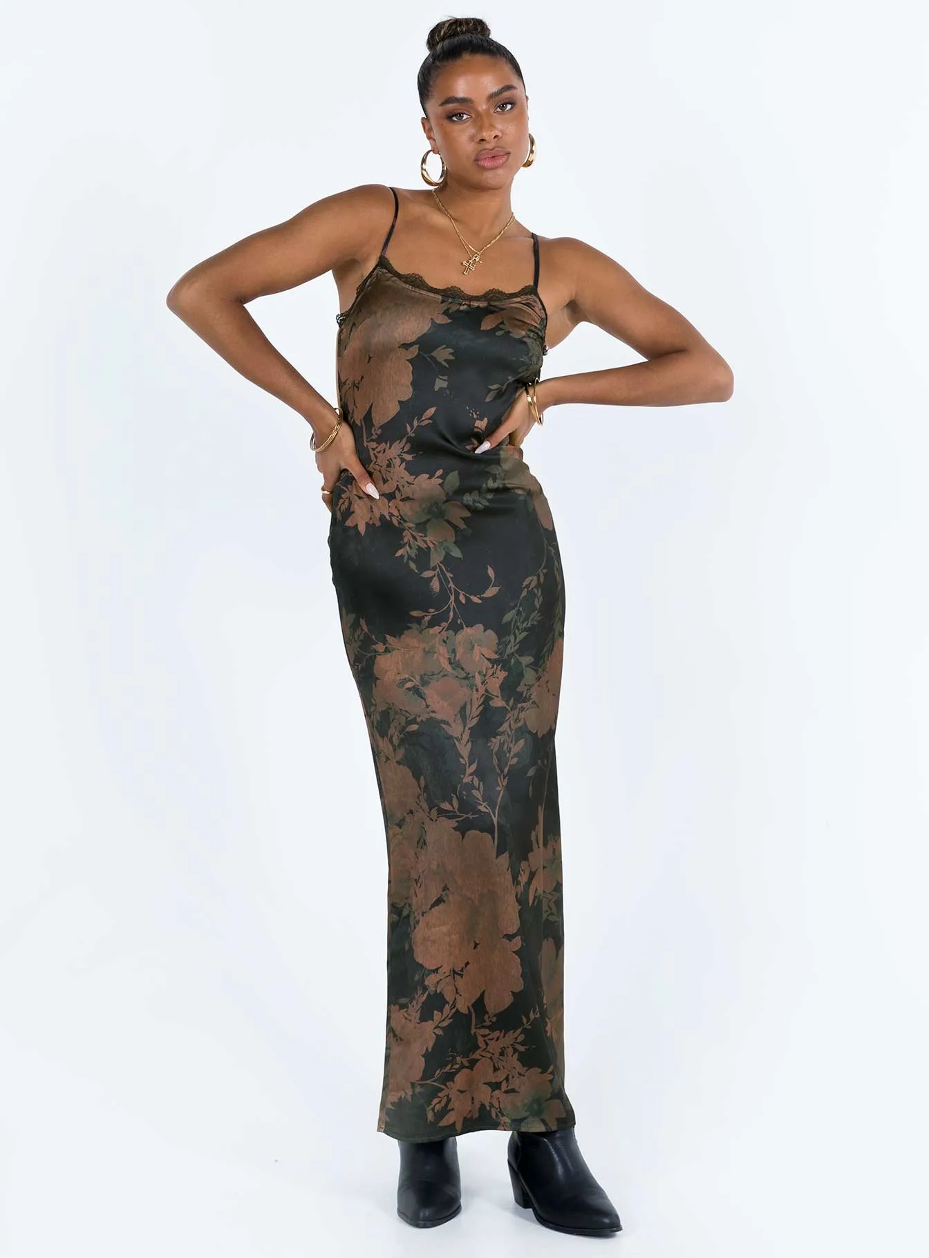 Heat Air All Season Charlow Maxi Dress Black / Brown