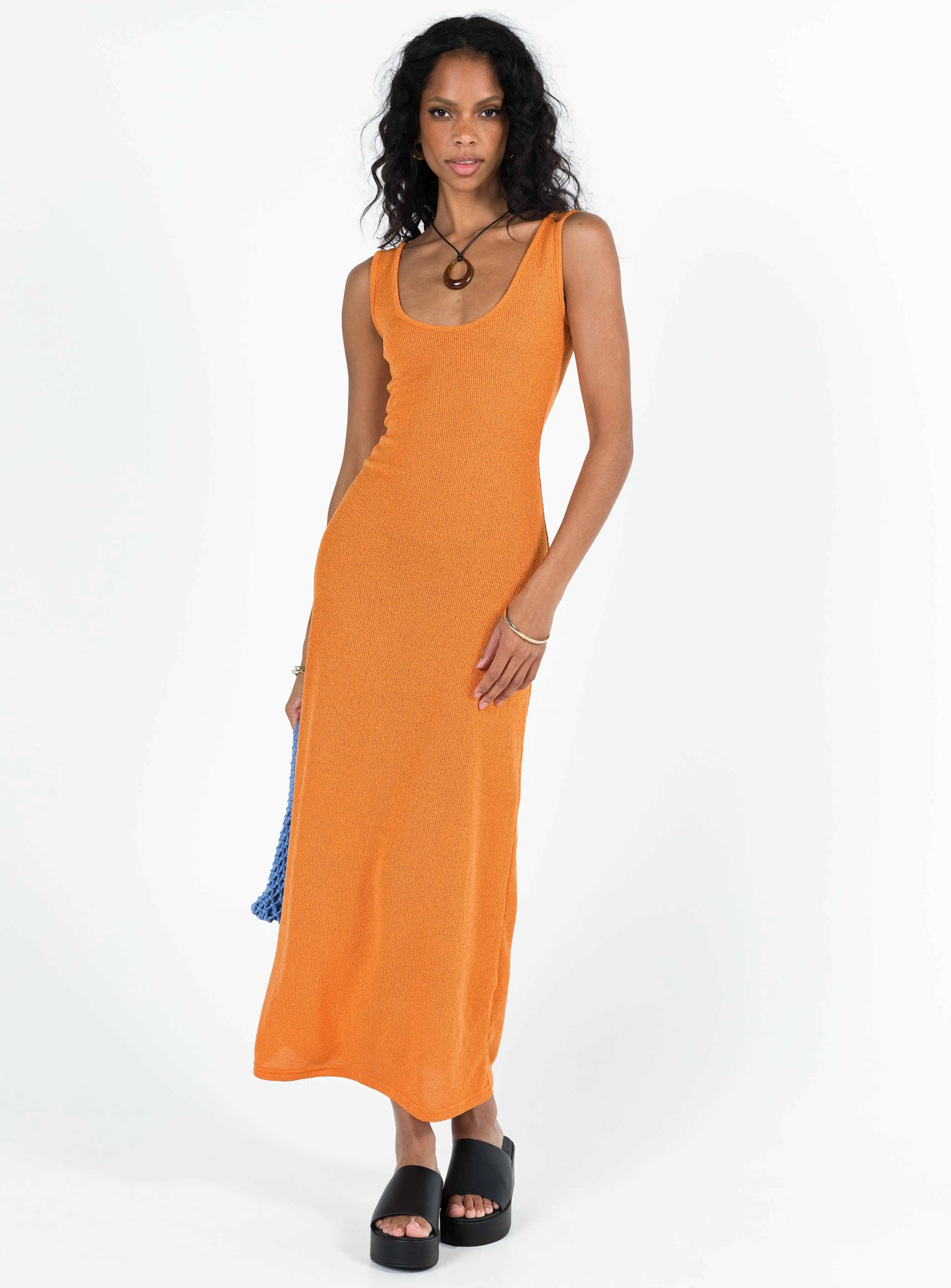 Eberose Reversible Maxi Dress Orange Sequin Glow dreamy vibe