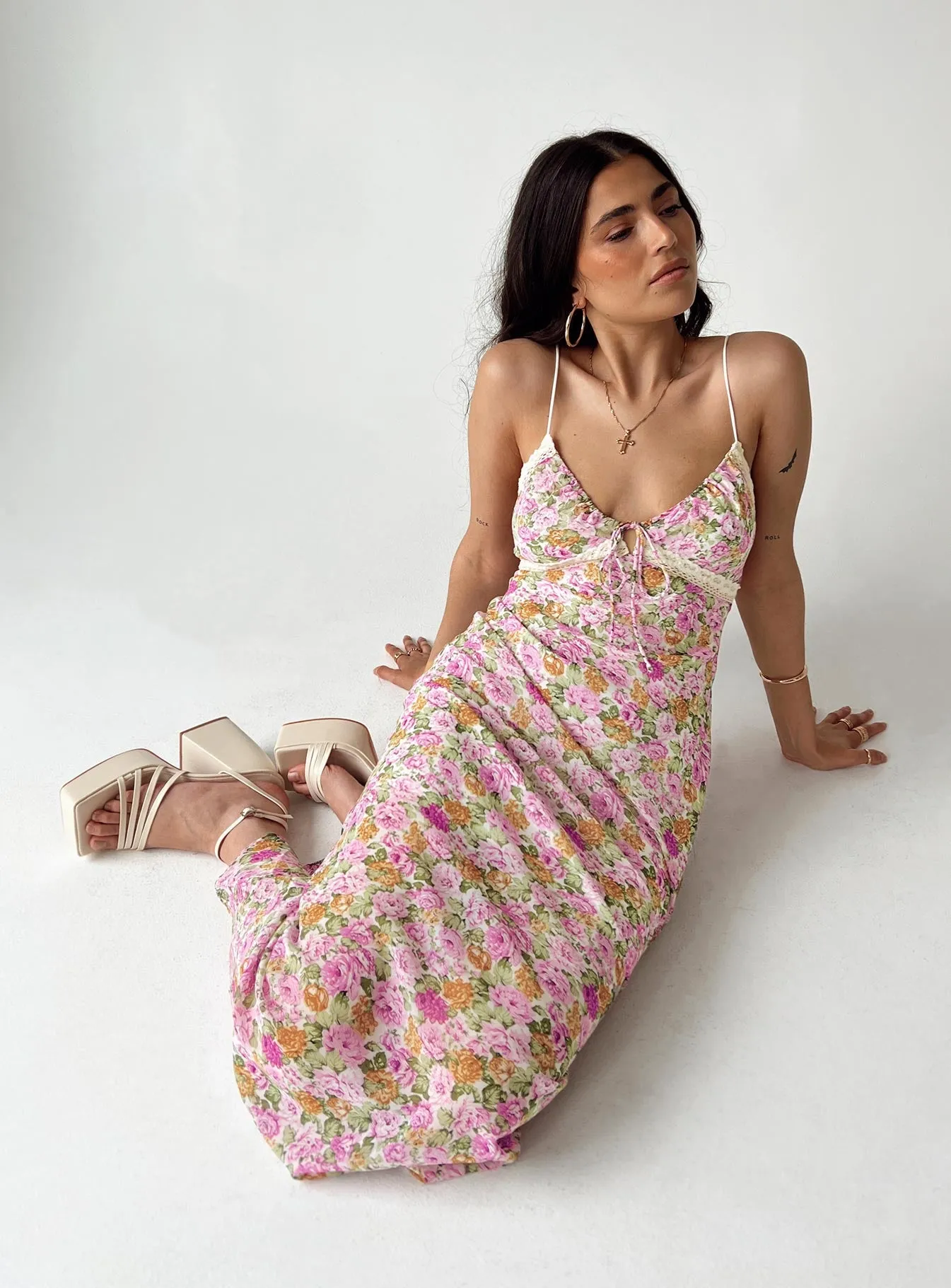 Dusty Rose Emily Maxi Dress Pink Floral Petite