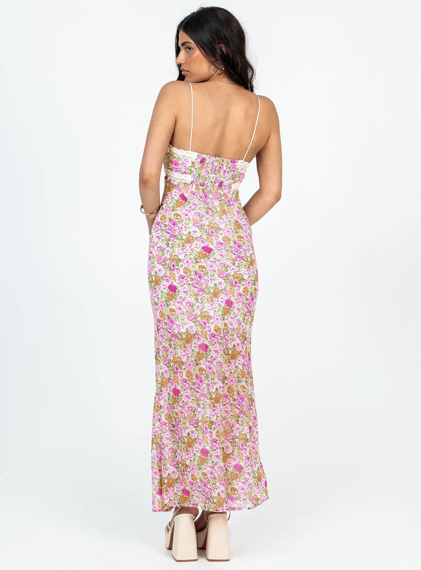 Emily Maxi Dress Pink Floral Petite This maxi dress is designed to be worn season after season due to its timeless appeal