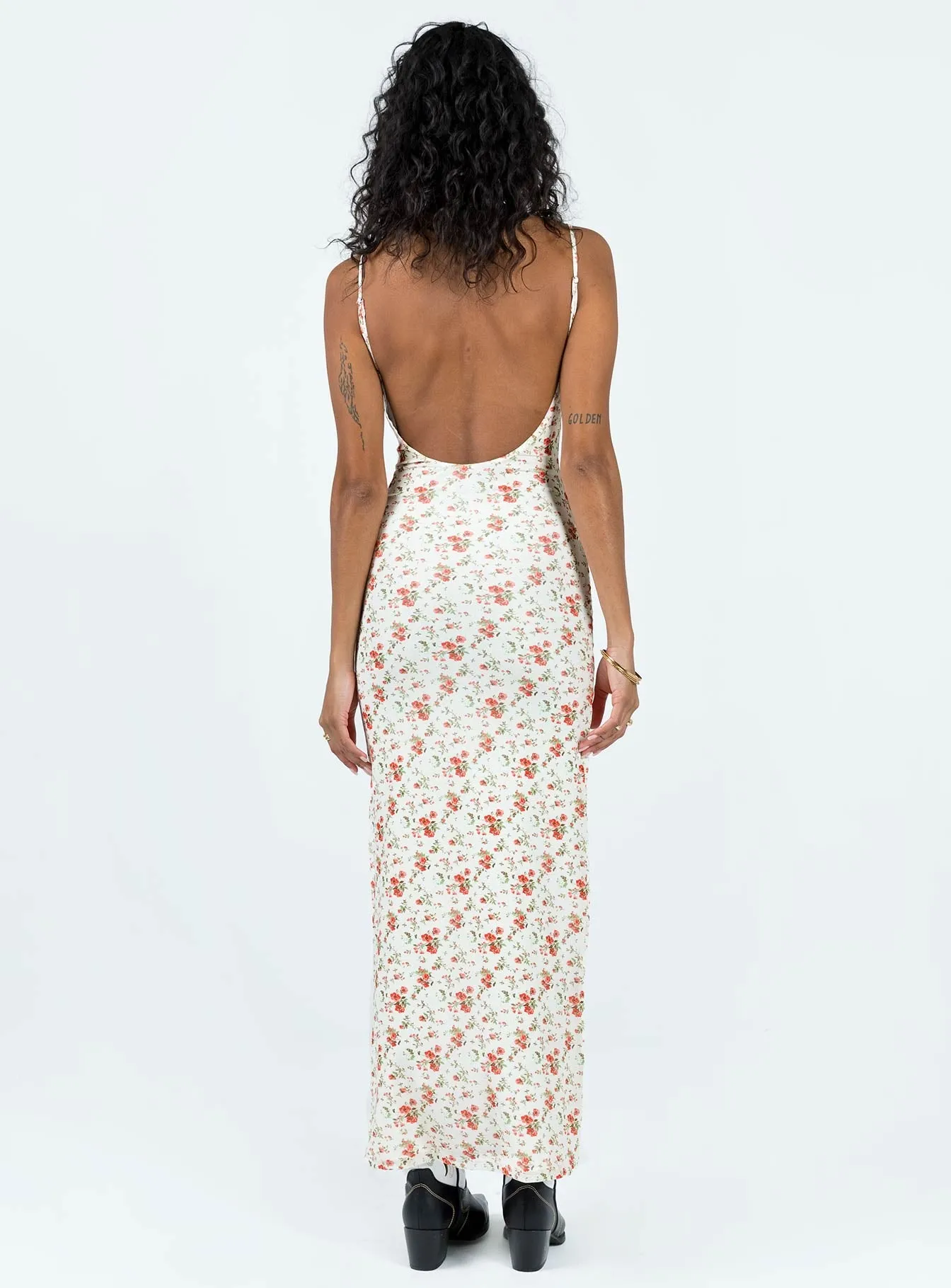 Field Glow Cliff Path Knox Maxi Dress Beige Floral