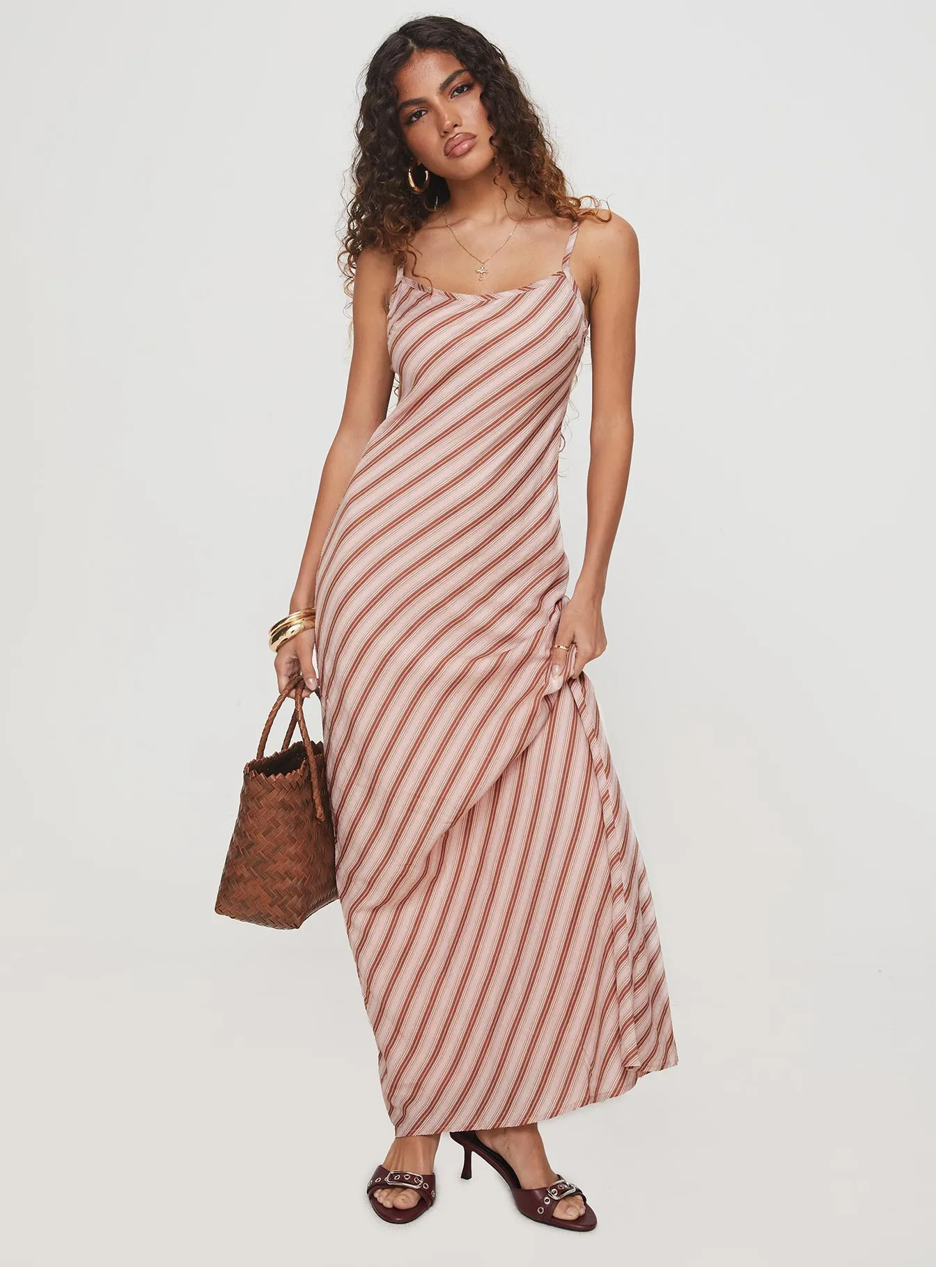 Dye Glow Its simple design makes it easy to pair with accessories and shoes for a personalized look Rianne Maxi Dress Pink Stripe