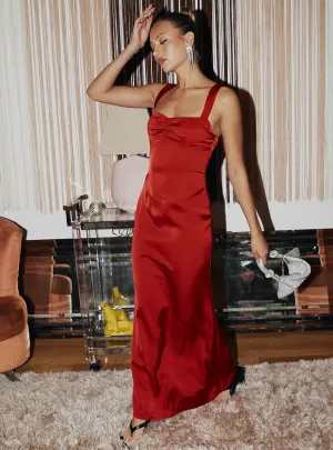 Strauss Maxi Dress Red Timeless and classic maxi