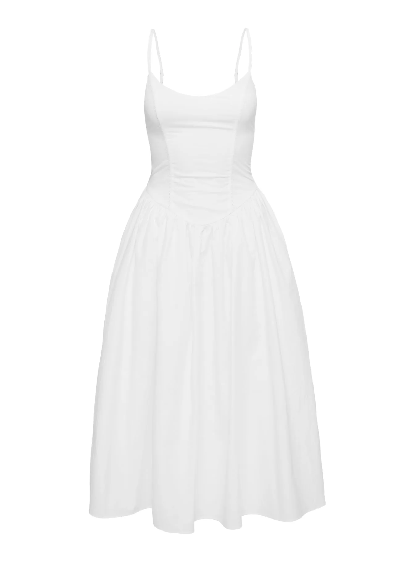 Sunshine Hour Such A Wallflower Midi Dress White