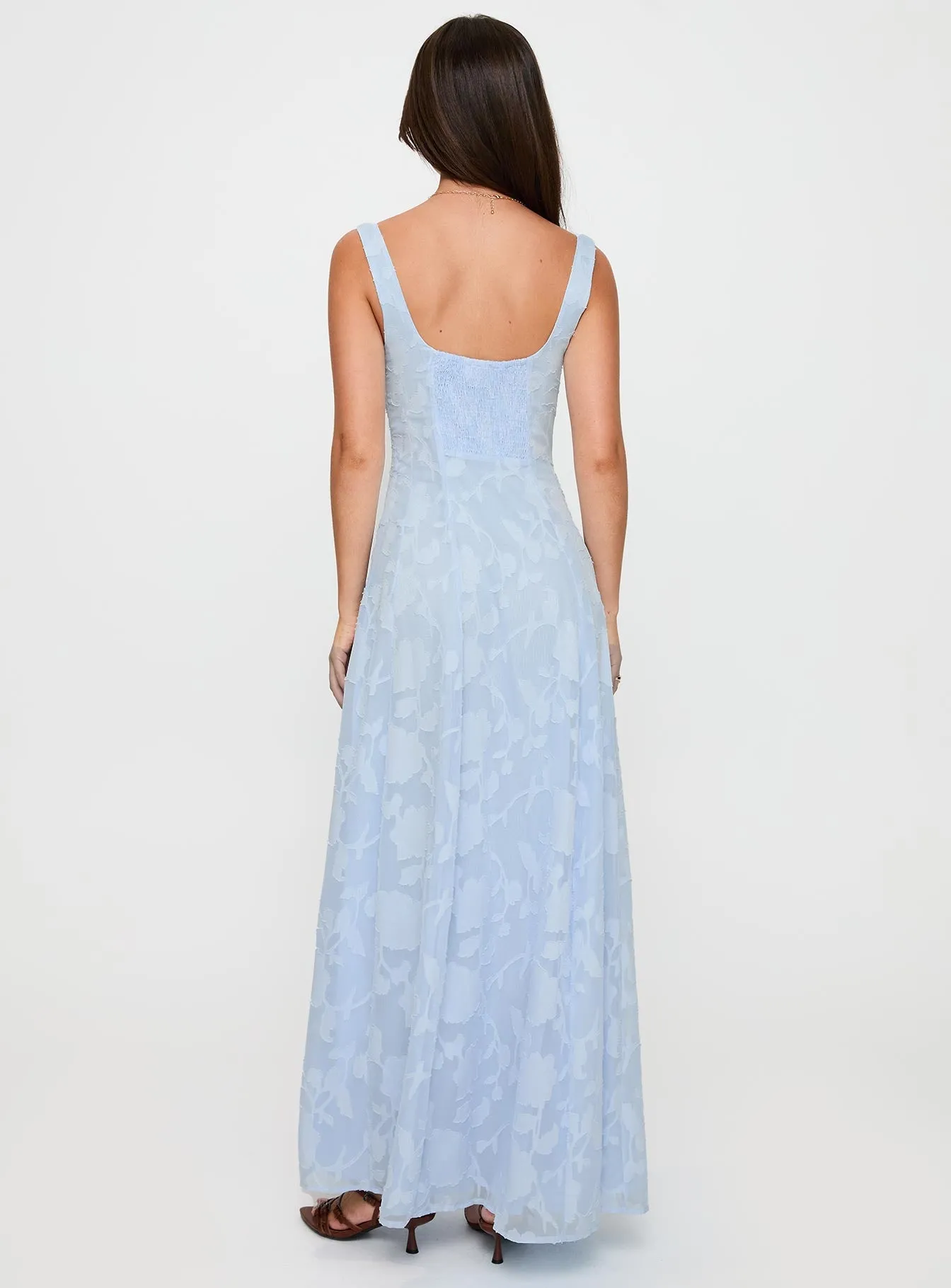 Margaux Burnout Maxi Dress Blue Agate Shine