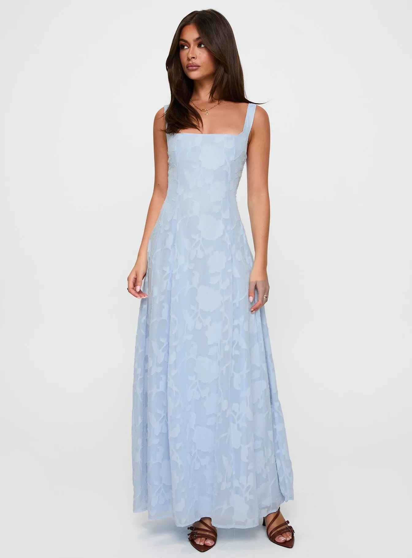Leather Soft Margaux Burnout Maxi Dress Blue