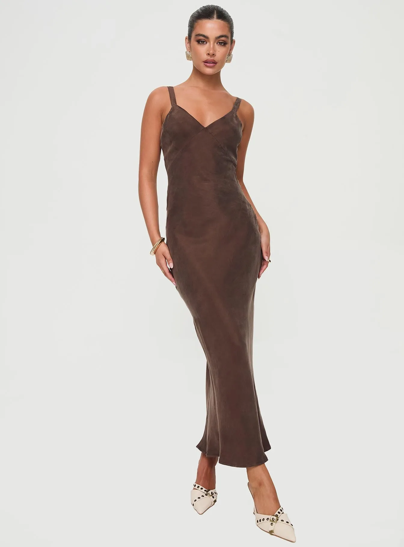 Laurette Maxi Dress Brown Joy Soul Chic Mood