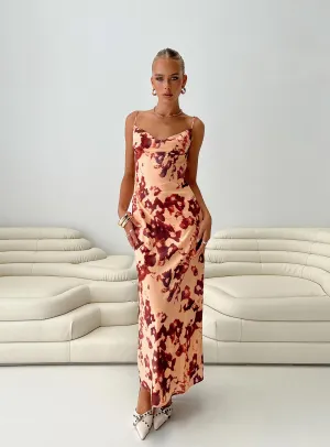 Gracele Maxi Dress Pink Floral Party Ready Forest Air