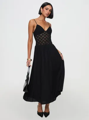 Calm Mind Island Edge Speak Now Maxi Dress Black