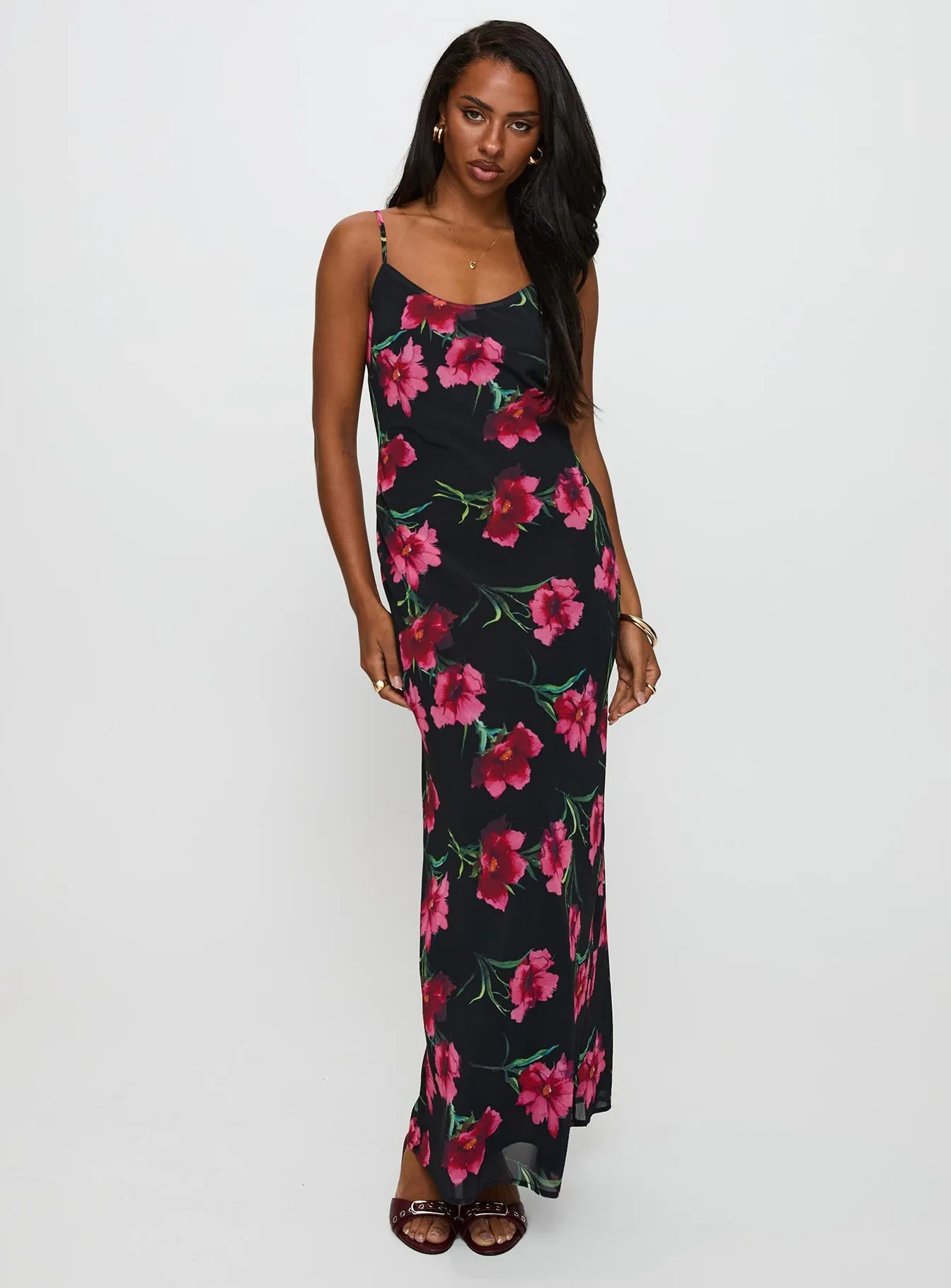 Emorie Bias Cut Maxi Dress Multi Floral Chic dress for casual outings