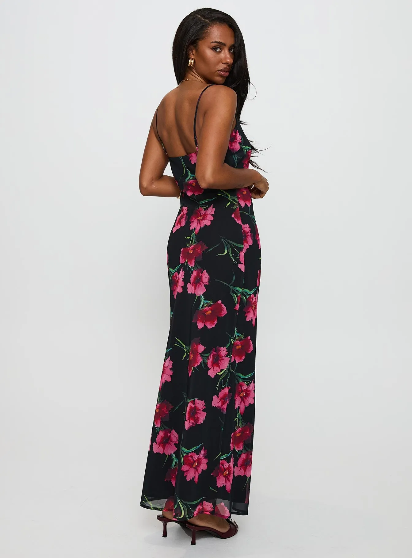 Bronze Tone All Season Emorie Bias Cut Maxi Dress Multi Floral